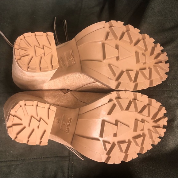 Naina Suede & Faux Shearling Boots Sandstone sz 7 - Picture 4 of 12